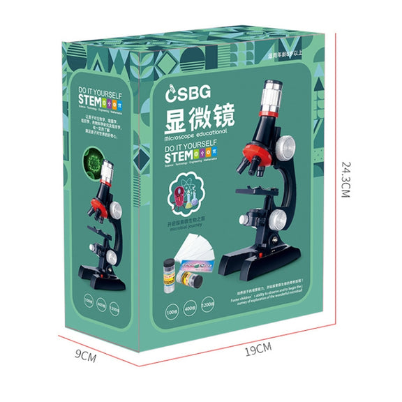 HD 1200 Times Microscope Children Educational Toys(Pink)