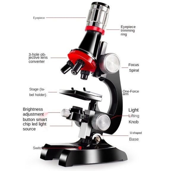 HD 1200 Times Microscope Children Educational Toys(Pink)