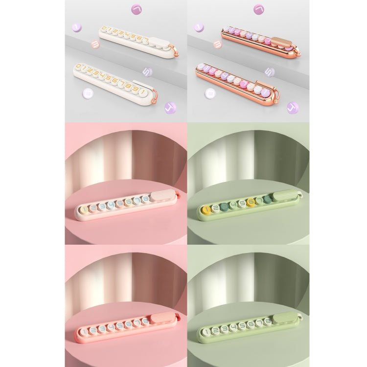 Colorful Car Temporary Parking Number Card, Color: Cherry Pink (Solid Color)