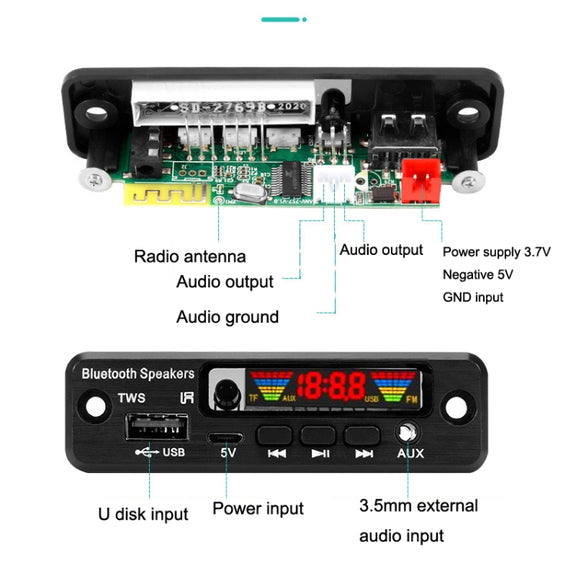 2 PCS TWS Wireless Bluetooth MP3 Decoder Board