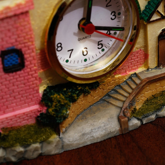 Castle Alarm Clock Home Desktop Decoration(Pink)