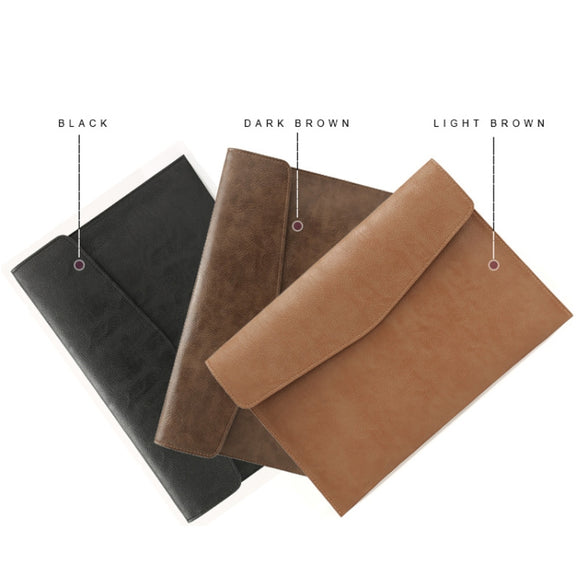 PU Leather Litchi Pattern Sleeve Case For 13.3 Inch Laptop, Style: Single Bag (Light Brown)
