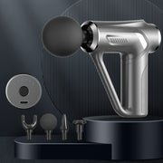 HB-008  Triangular Electric Fascia Gun Body Massage Gun, Specification: Button Style(Silver)