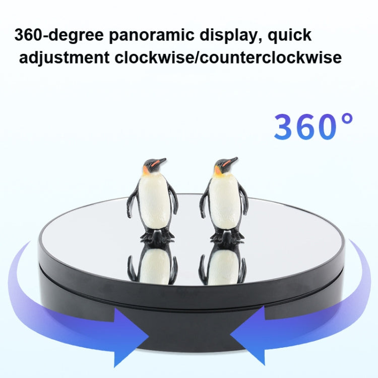 25cm Adjustable Speed Electric Rotating Display Stand Video Shooting Props Turntable(Silver Mirror)