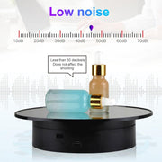 20cmTwo-Way Turntable Display Stand Video Shooting Props Turntable(Black+Black Velvet)