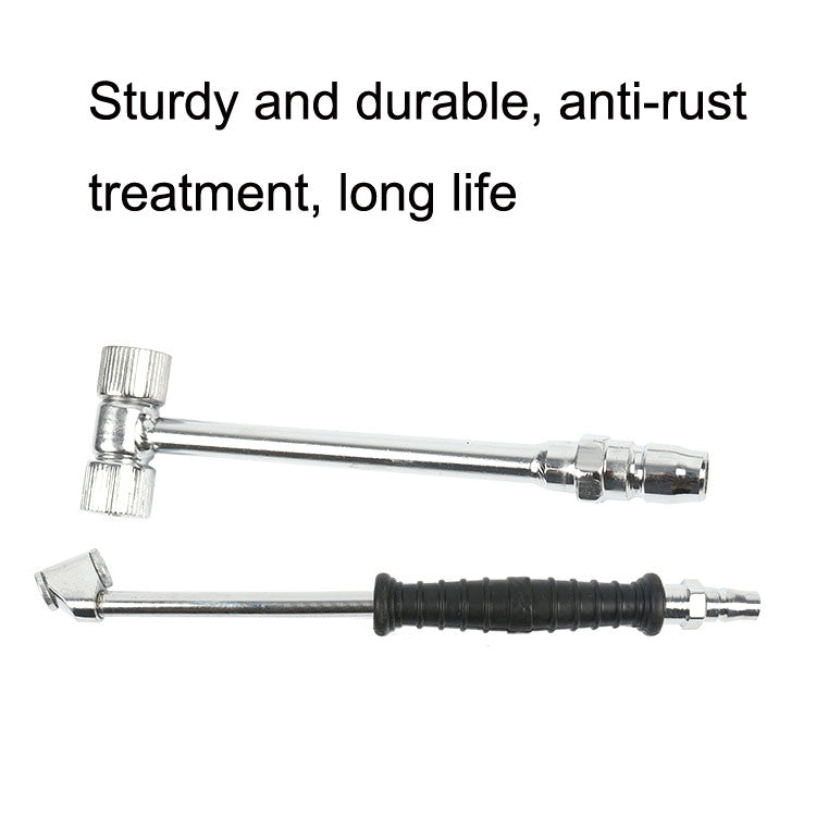 Car Tire Double-Ended Air Nozzle, Specification: Straight Handle With Gaselet