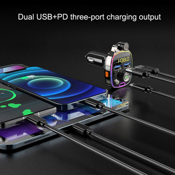 BC08 Car MP3 Bluetooth FM Transmitter With Ambient Light