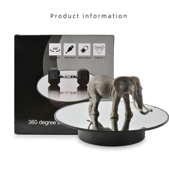 25cm USB Power Rotating Display Stand Video Shooting Props Turntable(White Bottom Frosted)