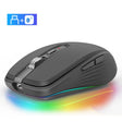 Fmouse M303 2400DPI Bluetooth&2.4G Dual Modes Rechargeable RGB Mouse(Gray) - Wireless Mice by Fmouse | Online Shopping South Africa | PMC TechLife | Buy Now Pay Later Mobicred