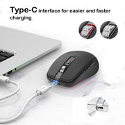 Fmouse M303 2400DPI Bluetooth&2.4G Dual Modes Rechargeable RGB Mouse(Gray)
