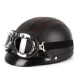 BSDDP A0318 PU Helmet With Goggles, Size: One Size(Black Brown) - Helmets by BSDDP | Online Shopping South Africa | PMC TechLife | Buy Now Pay Later Mobicred