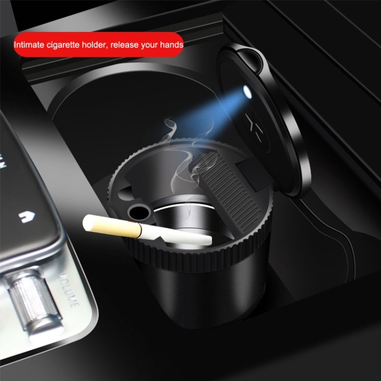 Car Ashtray With LED Ambient Light(Gray)