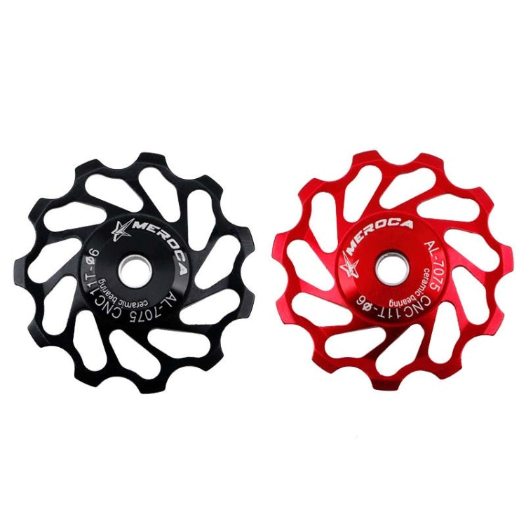 MEROCA Ceramic Bearing Mountain Bike Guide Wheel(11T Red)