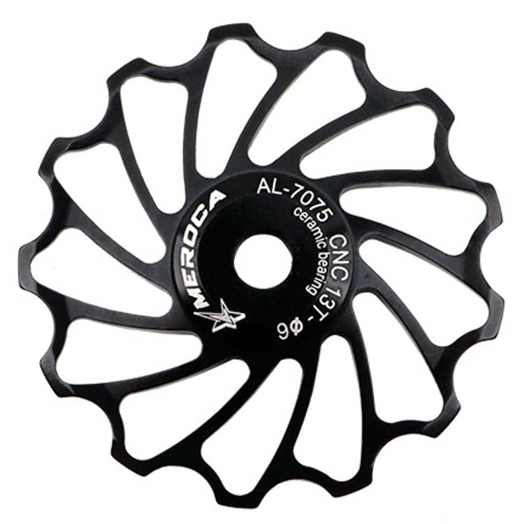 MEROCA Ceramic Bearing Mountain Bike Guide Wheel(13T Black)