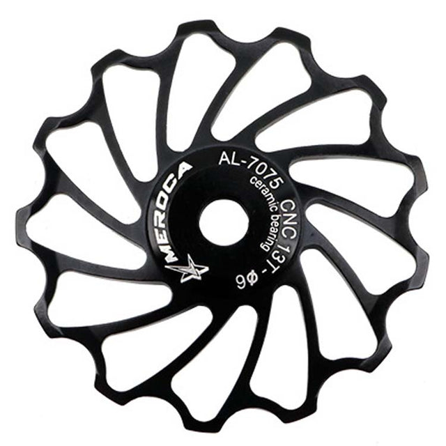 MEROCA Ceramic Bearing Mountain Bike Guide Wheel(13T Black)