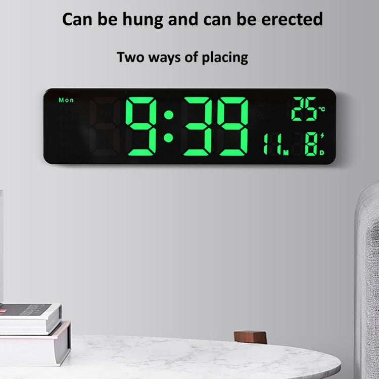 6625D LED Digital Alarm Clock Luminous Desktop Timer Temperature Display Alarm Clock( Black Shell Green Light)