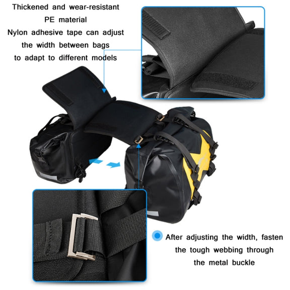 AFISHTOUR FM2021 Large Capacity Water-resistant Motorcycle Rear Seat Bag, Color: Yellow