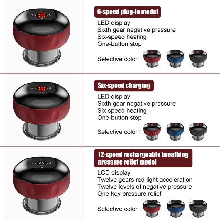 6-speed USB Plug-in Electric Cupping Massage Device(Red Wine)