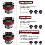 6-speed Charging Electric Cupping Massage Device(Black)