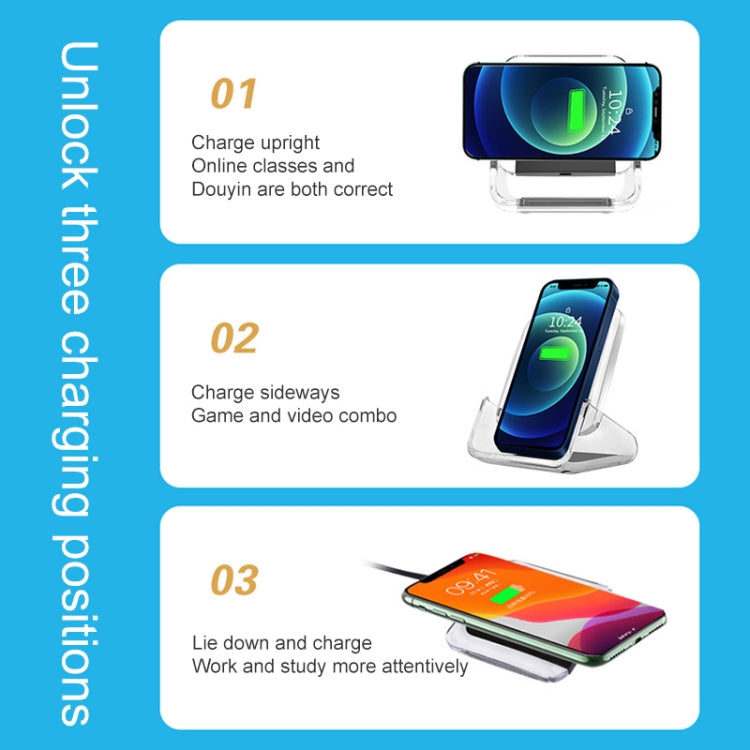 A9191 10W 3 in 1 Multifunctional Vertical Wireless Charger(Blue)