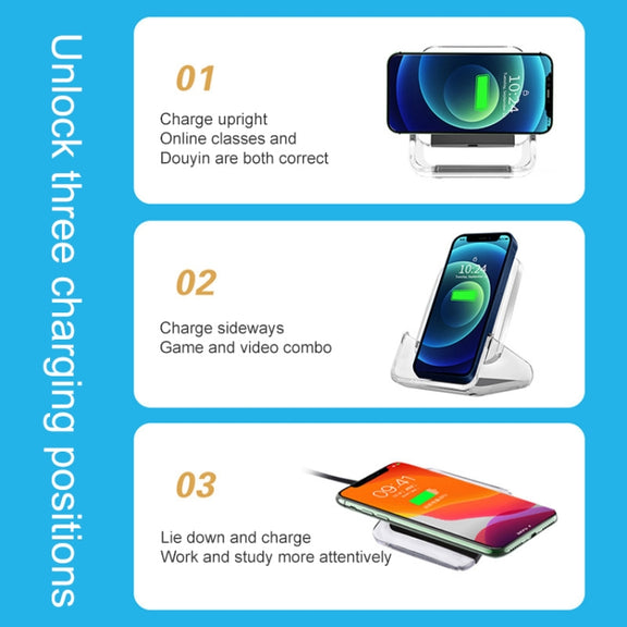A9191 10W 3 in 1 Multifunctional Vertical Wireless Charger(Blue)