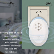 Ultrasonic Mosquito Rat Repellent Night Light, Specification: US Plug(Gemstone Blue)