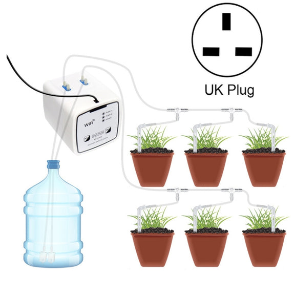 WD-01ADE WIFI Gardening Drip Irrigation Controller, Specification: Double Pump 15 Pots(UK Plug)