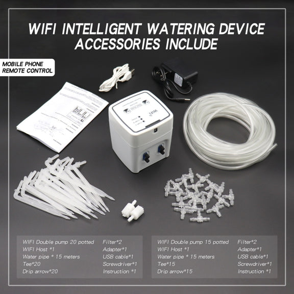 WD-01ADE WIFI Gardening Drip Irrigation Controller, Specification: Double Pump 15 Pots(AU Plug)