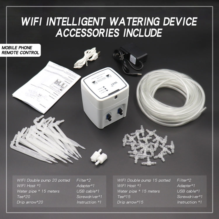 WD-01ADE WIFI Gardening Drip Irrigation Controller, Specification: Double Pump 15 Pots(AU Plug)