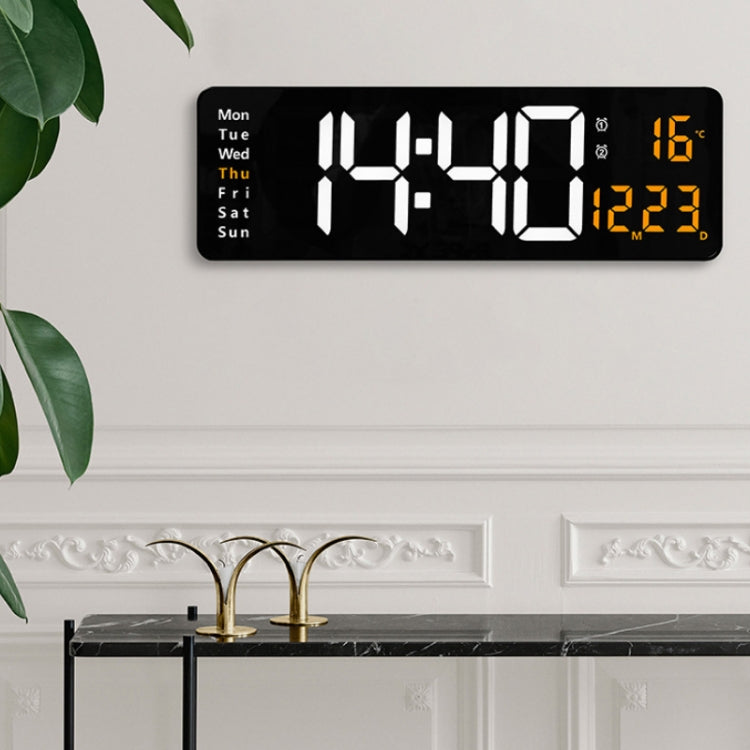 6626 Living Room Wall-Mounted Large Screen Display LED Digital Clock, Color: White Temperature
