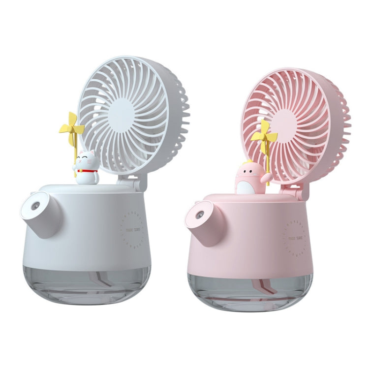 A04a USB Cute Pet Kettle Spray Desktop Fan(Pink Small Dinosaur)