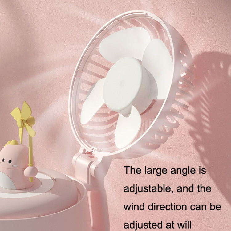 A04a USB Cute Pet Kettle Spray Desktop Fan(Pink Small Dinosaur)