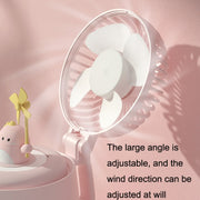A04a USB Cute Pet Kettle Spray Desktop Fan(Pink Small Dinosaur)
