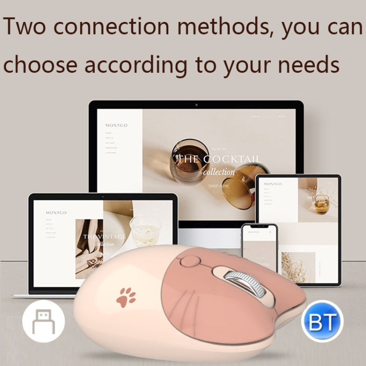 M3 3 Keys Cute Silent Laptop Wireless Mouse, Spec: Bluetooth Wireless Version (Gray Black)