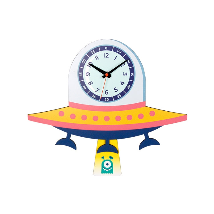 Cartoon Shake Wall Clock Children Room Decoration Wall Clock (UFO)