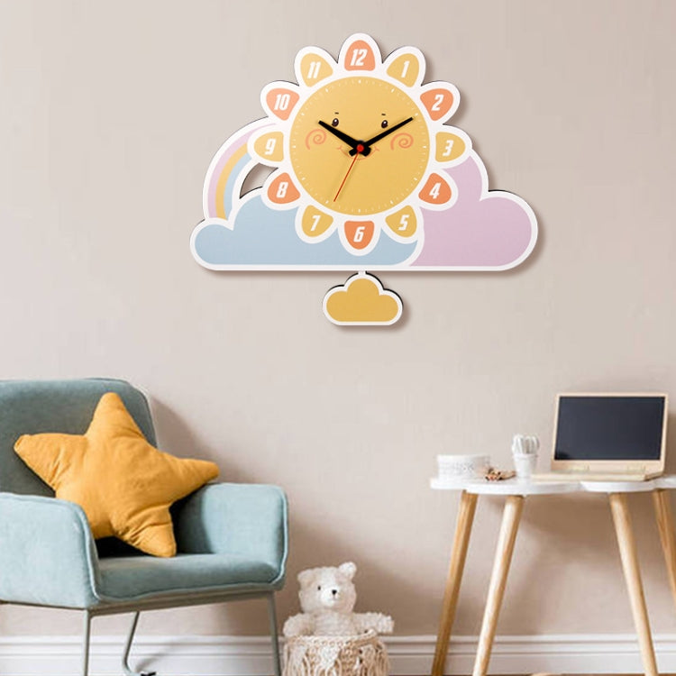 Cartoon Shake Wall Clock Children Room Decoration Wall Clock (Sun)