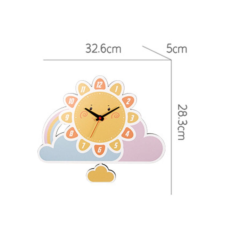 Cartoon Shake Wall Clock Children Room Decoration Wall Clock (Sun)