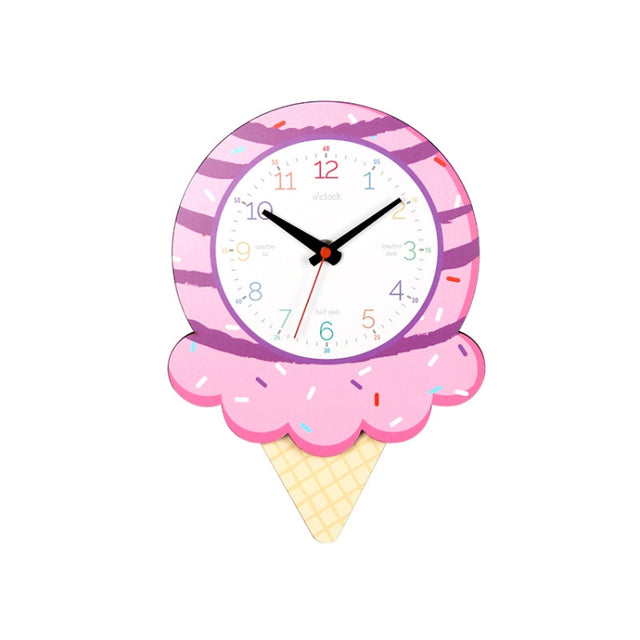Cartoon Shake Wall Clock Children Room Decoration Wall Clock (Ice Cream)