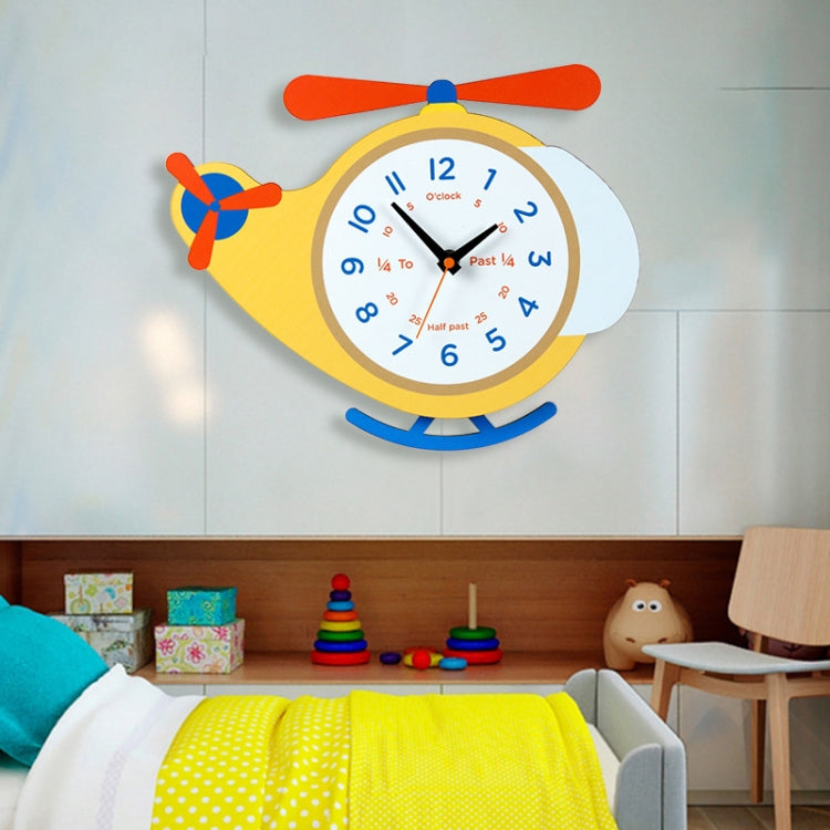 Cartoon Shake Wall Clock Children Room Decoration Wall Clock (Helicopter)