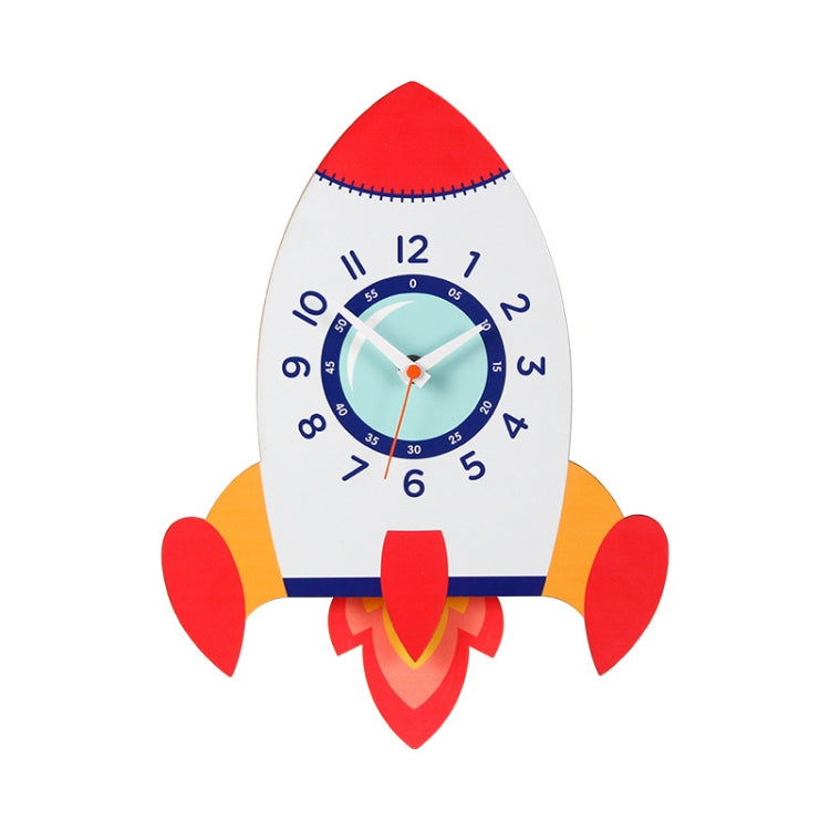 Cartoon Shake Wall Clock Children Room Decoration Wall Clock (Rocket)