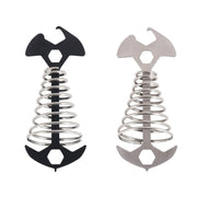 5 PCS Multifunctional Outdoor Camping Fishbone Nail Spring Hook Wind Rope Buckle(Stainless Steel)