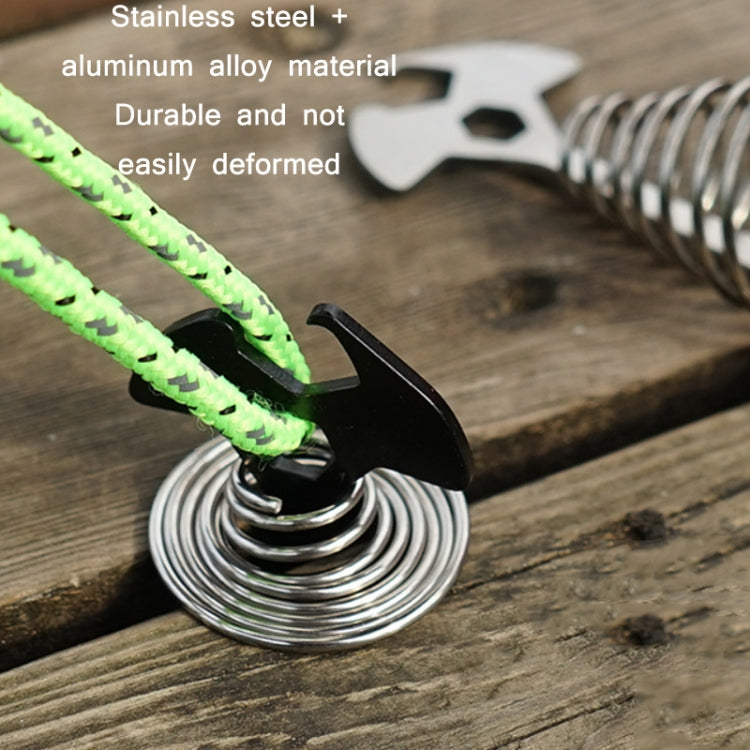 5 PCS Multifunctional Outdoor Camping Fishbone Nail Spring Hook Wind Rope Buckle(Stainless Steel)
