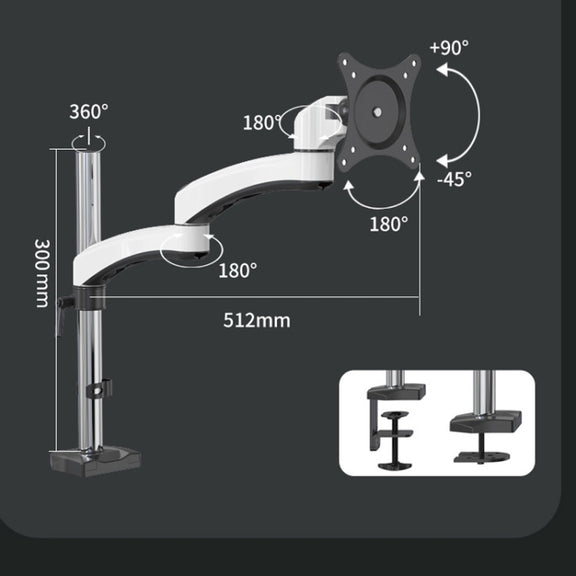 Gibbon Mounts FE112 Aluminum Alloy Lifting and Rotating LCD Computer Monitor Bracket(Perforation)