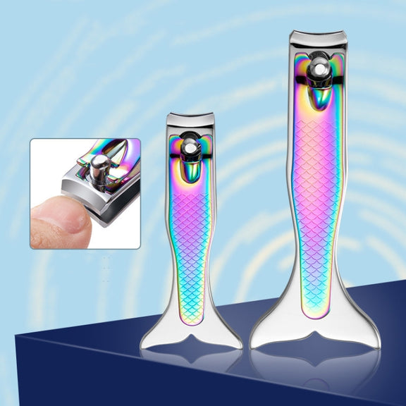Small Color Titanium Nail Clipper Gradient Mermaid Handle Nail Clipper Nail Art Tool