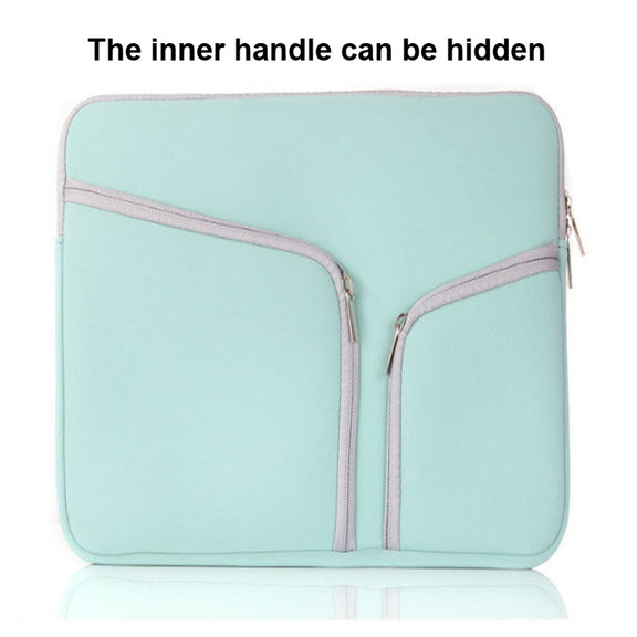T228 Diving Material Computer Bag Multi-pocket Laptop Liner Bag, Size: 17 Inch(Mint Green)