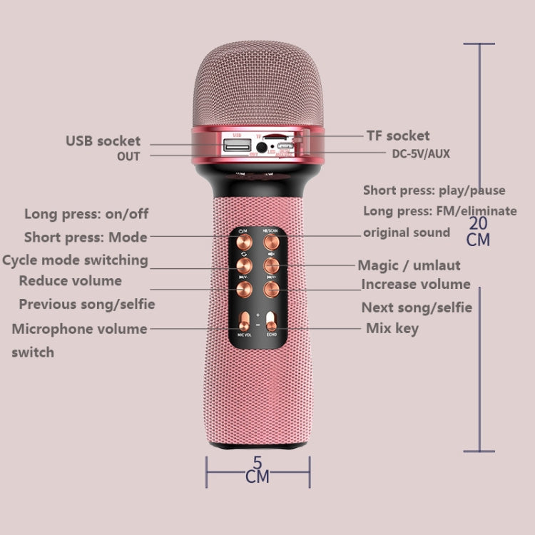 WS898 Live Wireless Bluetooth Microphone with Audio Function(Blue)