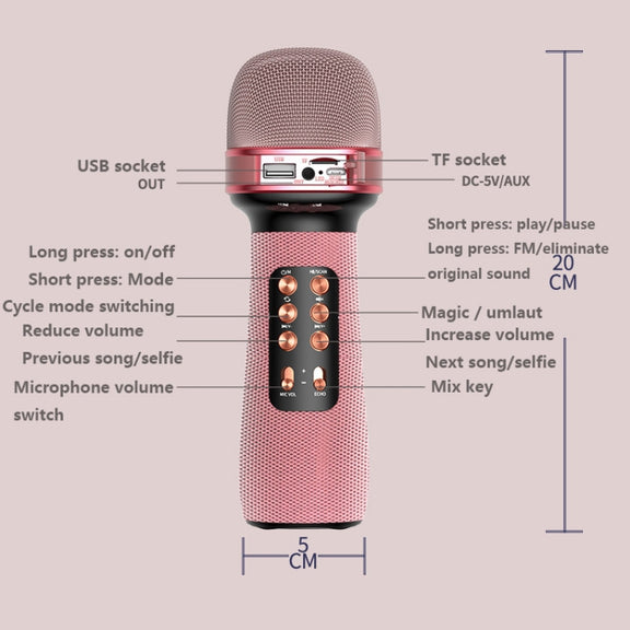 WS898 Live Wireless Bluetooth Microphone with Audio Function(Blue)