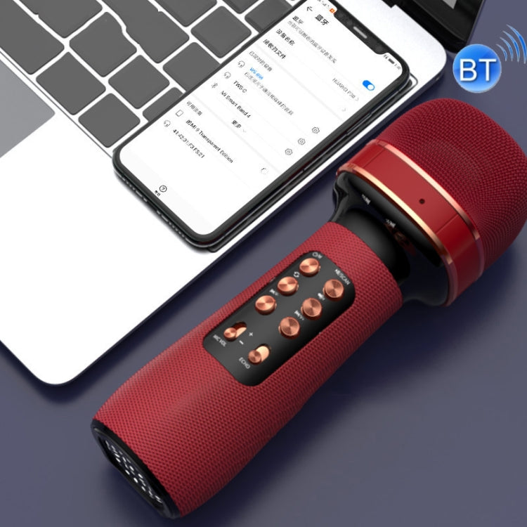 WS898 Live Wireless Bluetooth Microphone with Audio Function(Red)