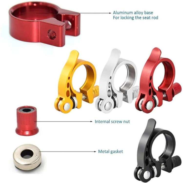 5 PCS Bicycle Accessories Quick Release Clip Road Bike Seatpost Clamp, Size: 34.9mm(Yellow)