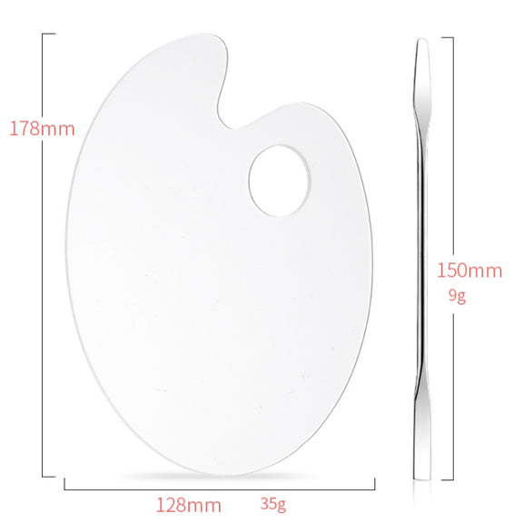 Acrylic Makeups Manicure Transparent Palette With Color Stick, Specification: Elliptical Plate+Stick
